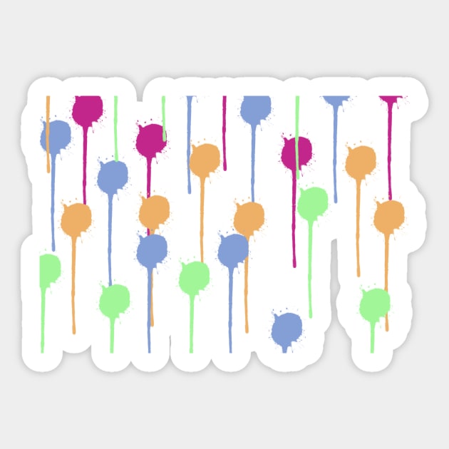 Multicolor Paint Drips Sticker by maddie55meadows